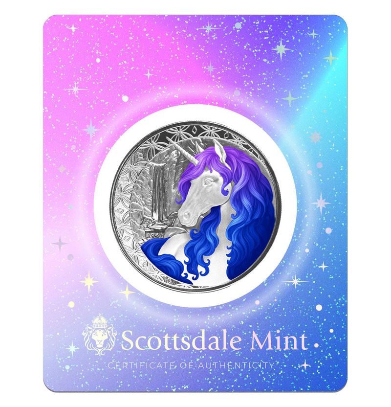 2025 Fiji Unicorn “celestra” 1 Oz Silver Colorized Coin Certilock