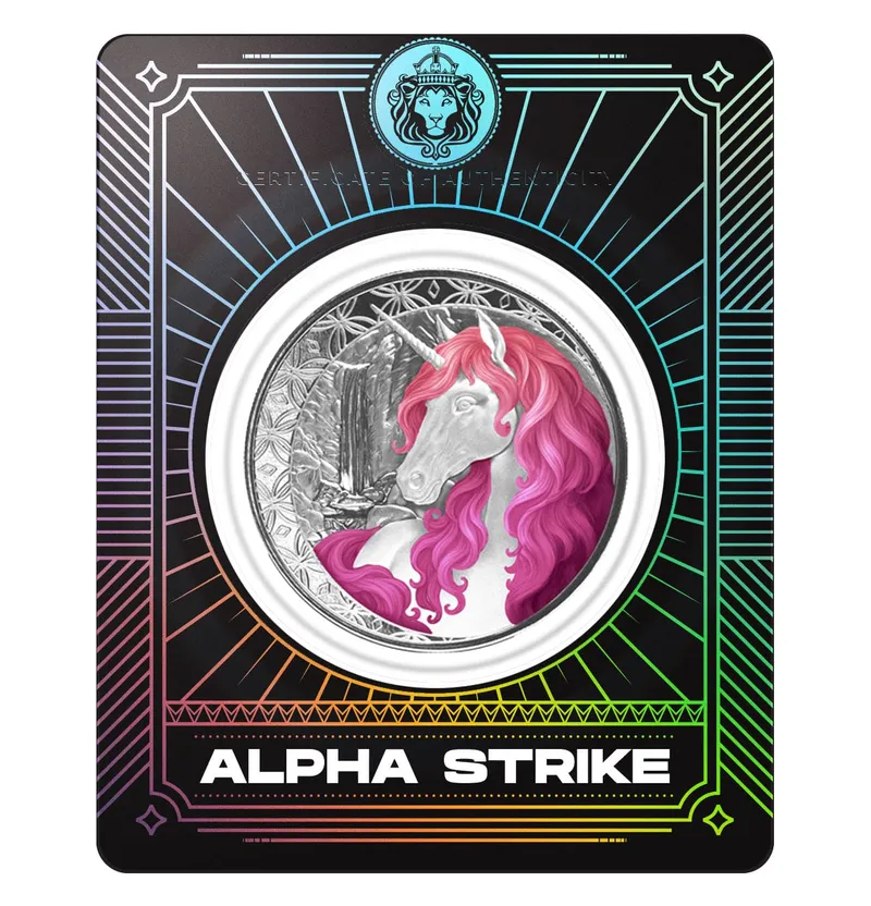 2025 Fiji Unicorn “roselle” 1 Oz Silver Colorized Coin Alpha Strike 1