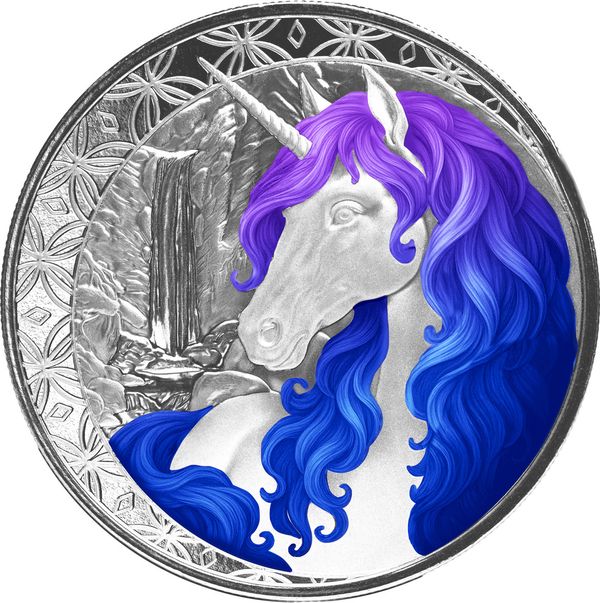 2025 Scottsdale Mint Fiji Unicorn “celestra” Obverse 1 Oz Silver Colorized Coin 1